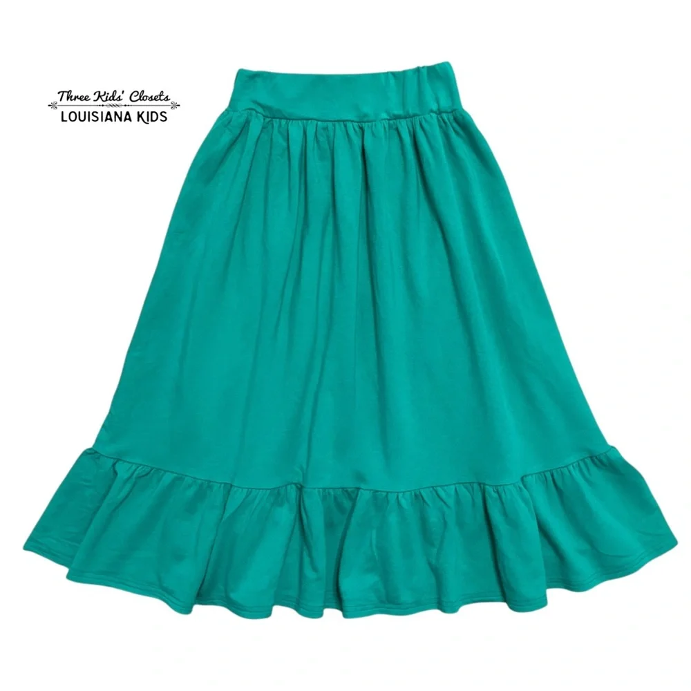 Vivie and Ash 6-7Y Handmade Teal Skirt